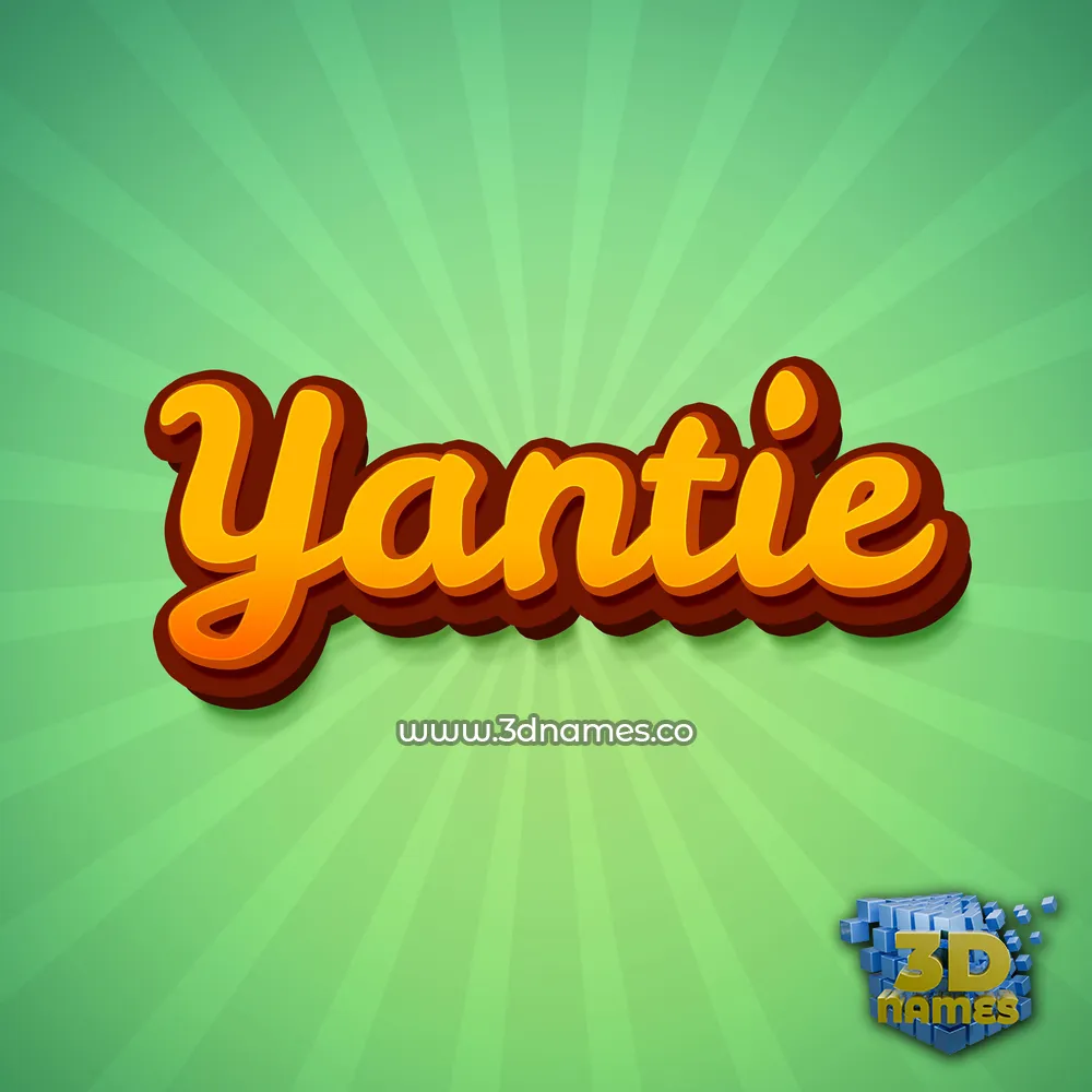 yantie in Green Rays style - 3D name wallpaper