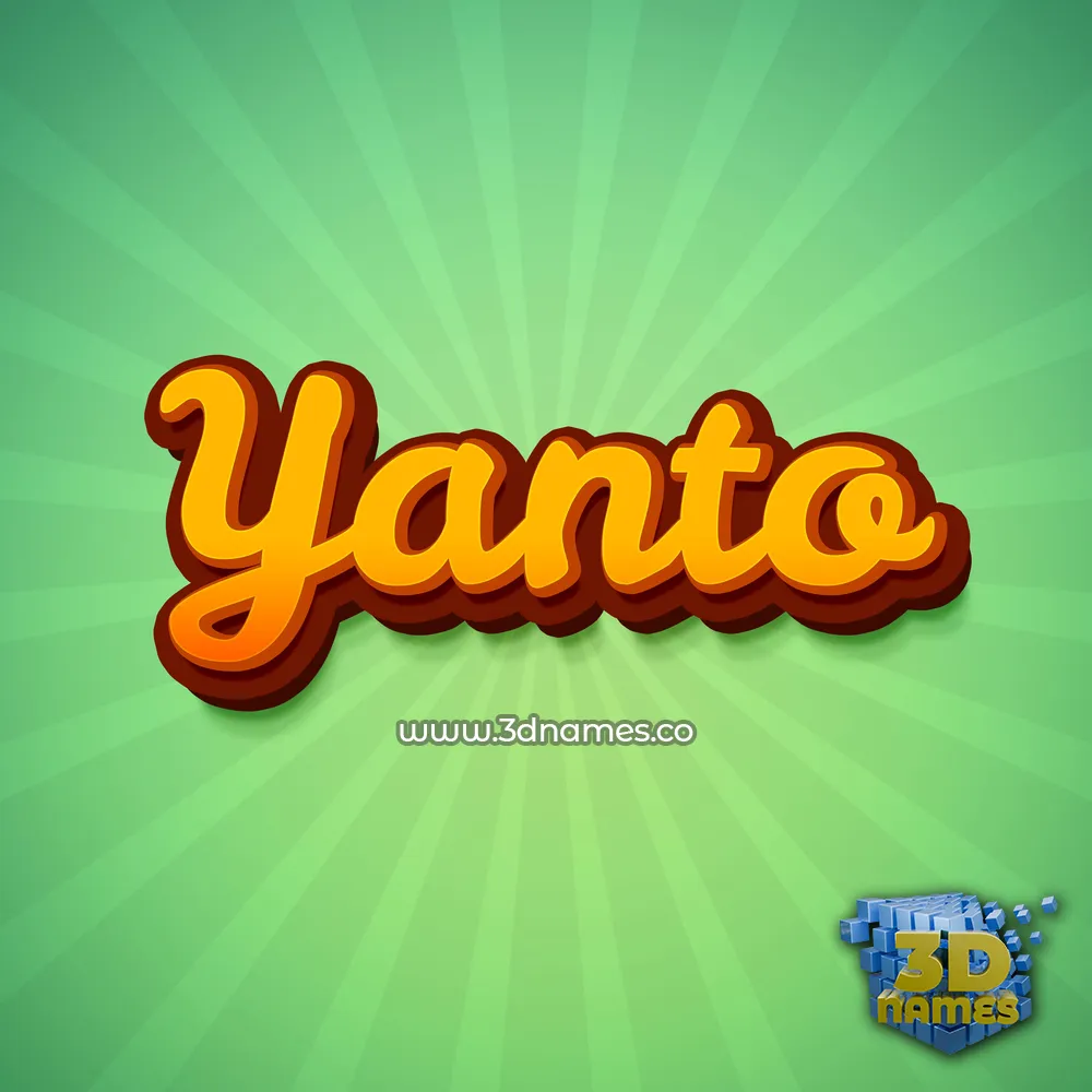 yanto in Green Rays style - 3D name wallpaper