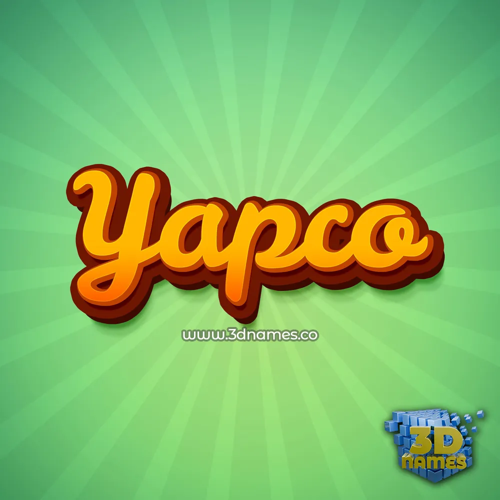 yapco in Green Rays style - 3D name wallpaper