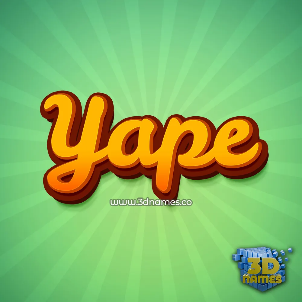 yape in Green Rays style - 3D name wallpaper