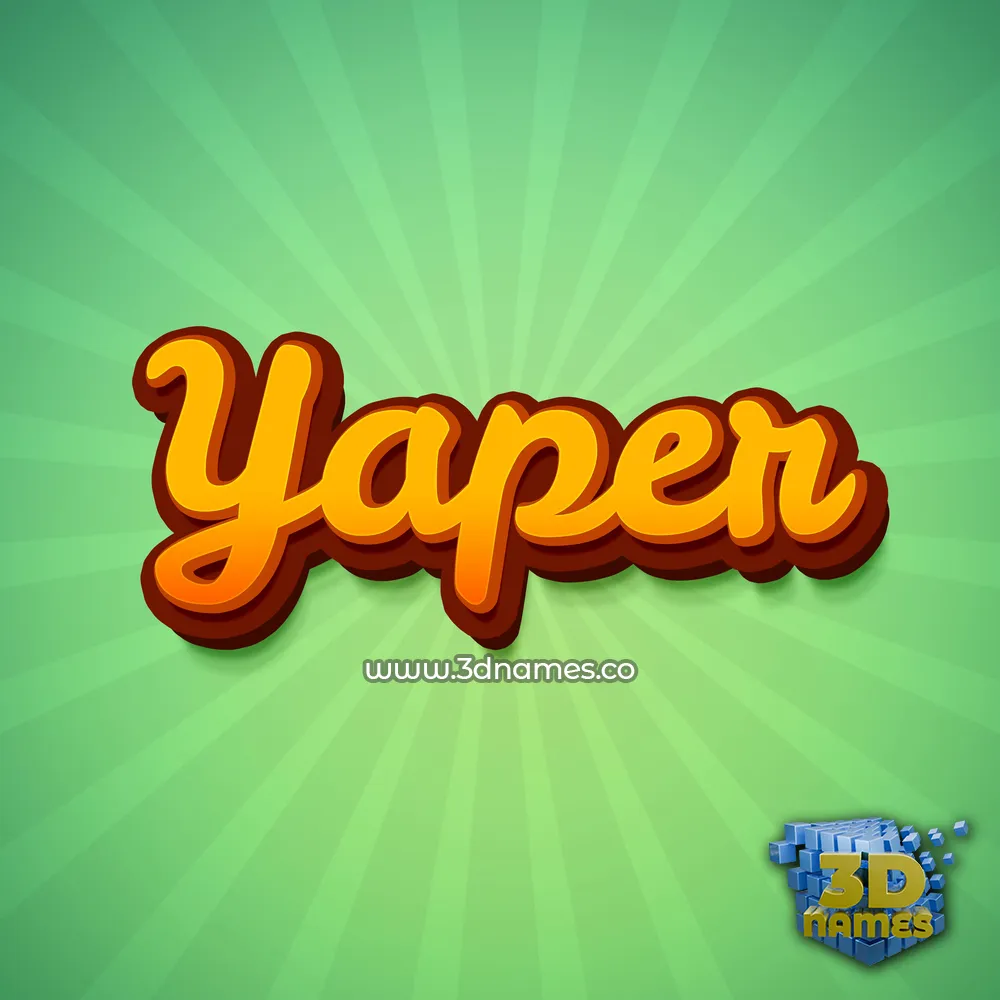 yaper in Green Rays style - 3D name wallpaper