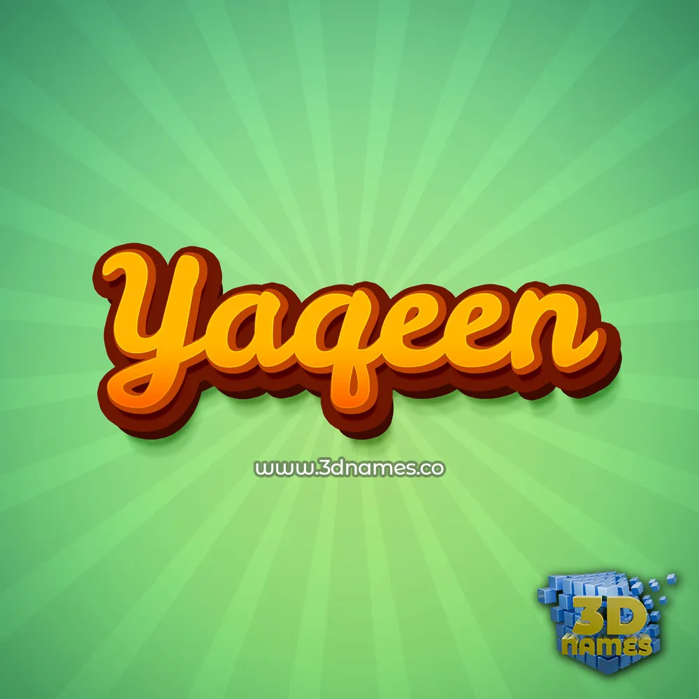 yaqeen in Green Rays style - 3D name wallpaper