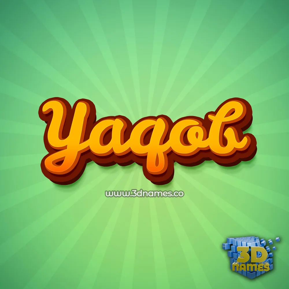 yaqob in Green Rays style - 3D name wallpaper