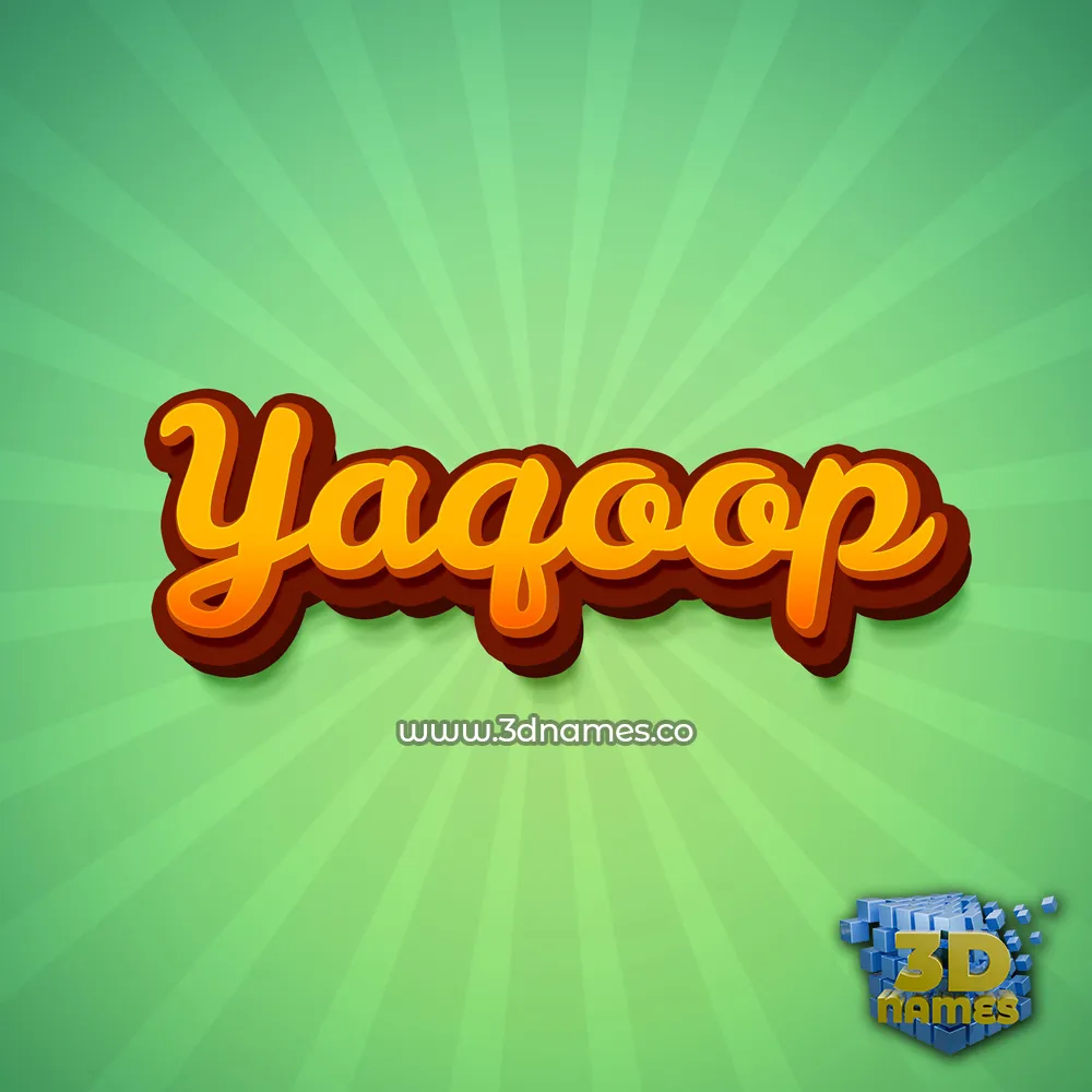 yaqoop in Green Rays style - 3D name wallpaper