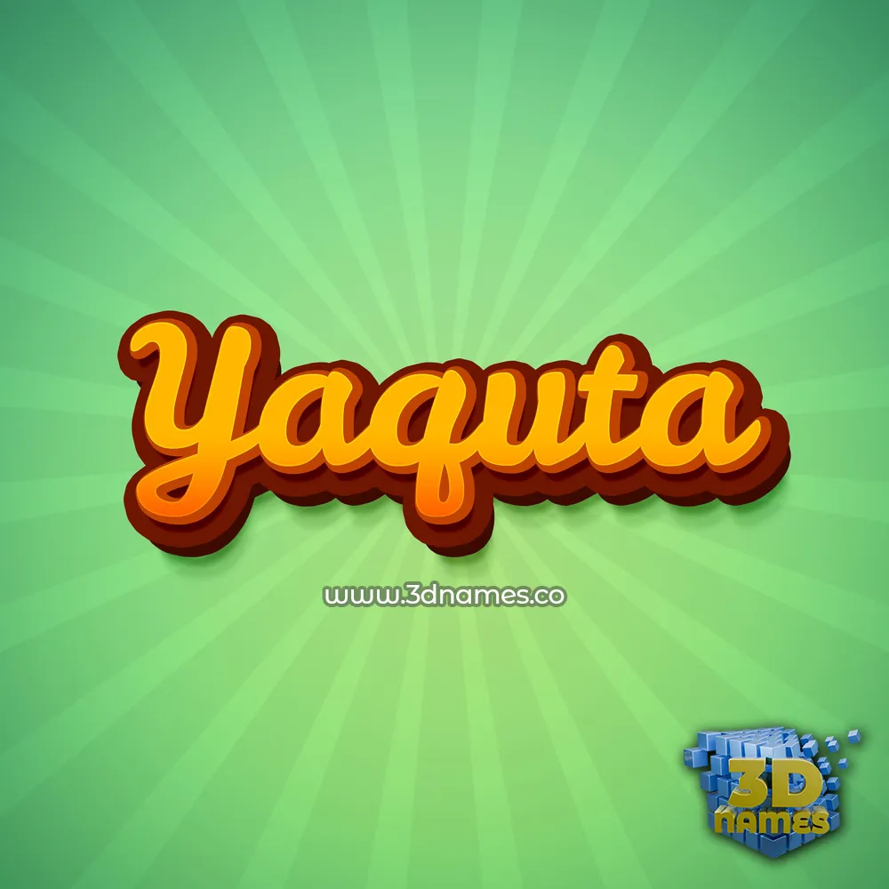 yaquta in Green Rays style - 3D name wallpaper