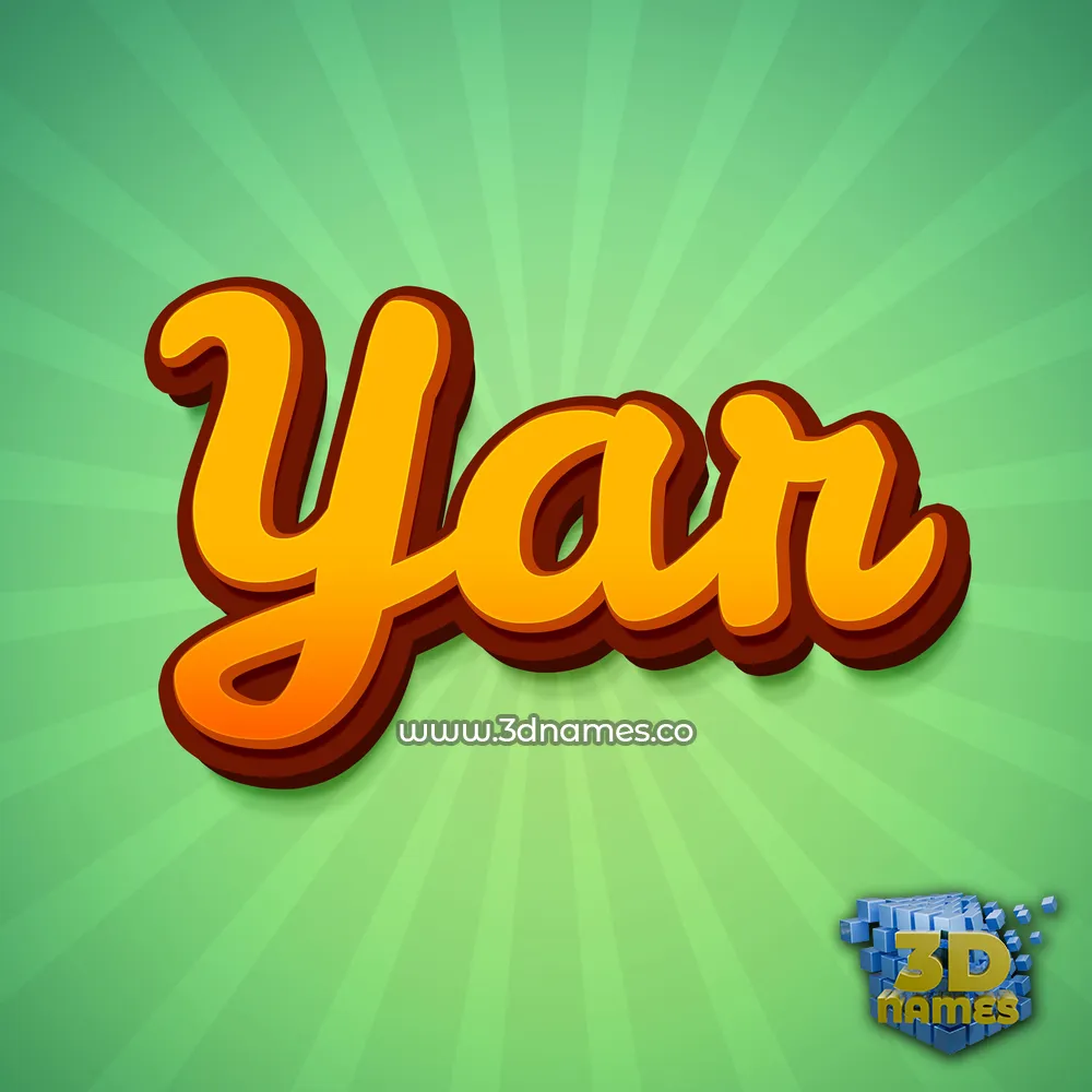 yar in Green Rays style - 3D name wallpaper