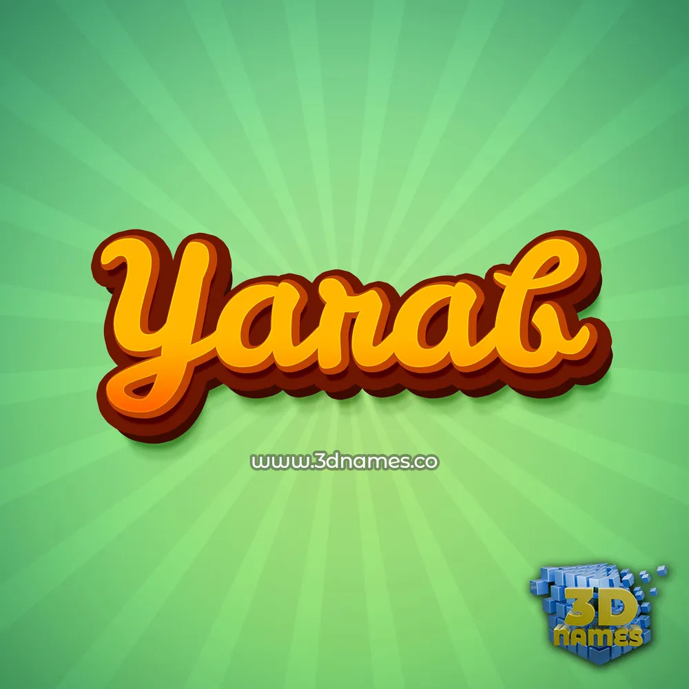 yarab in Green Rays style - 3D name wallpaper