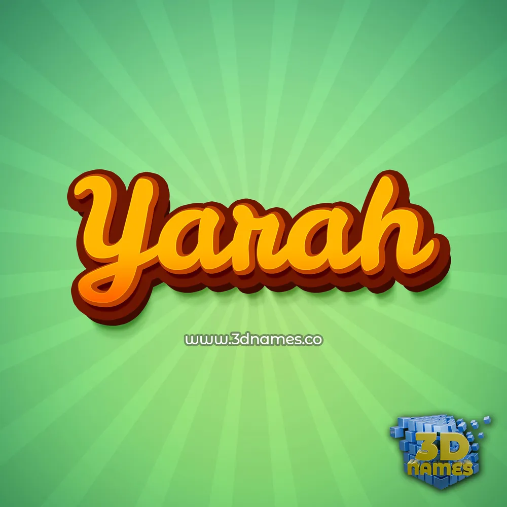 yarah in Green Rays style - 3D name wallpaper