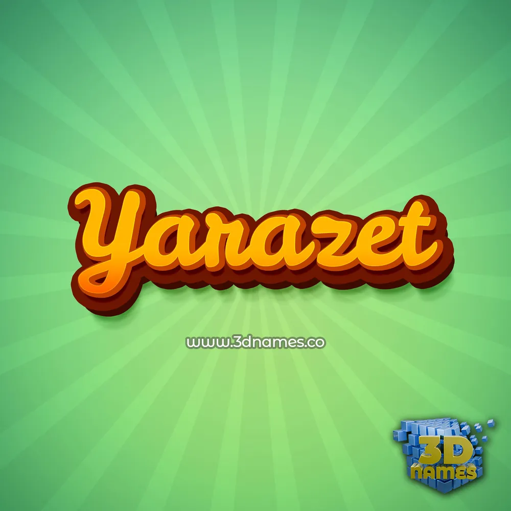yarazet in Green Rays style - 3D name wallpaper