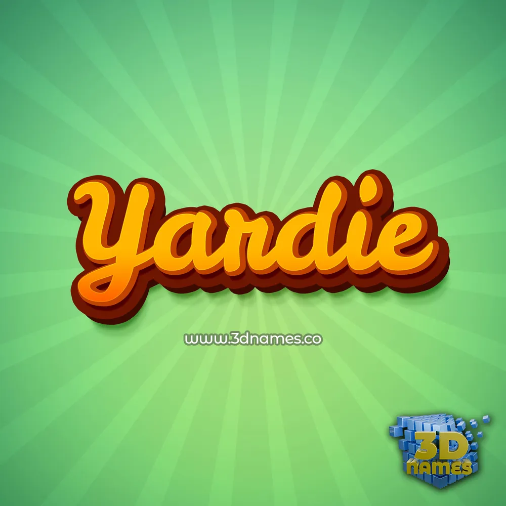 yardie in Green Rays style - 3D name wallpaper