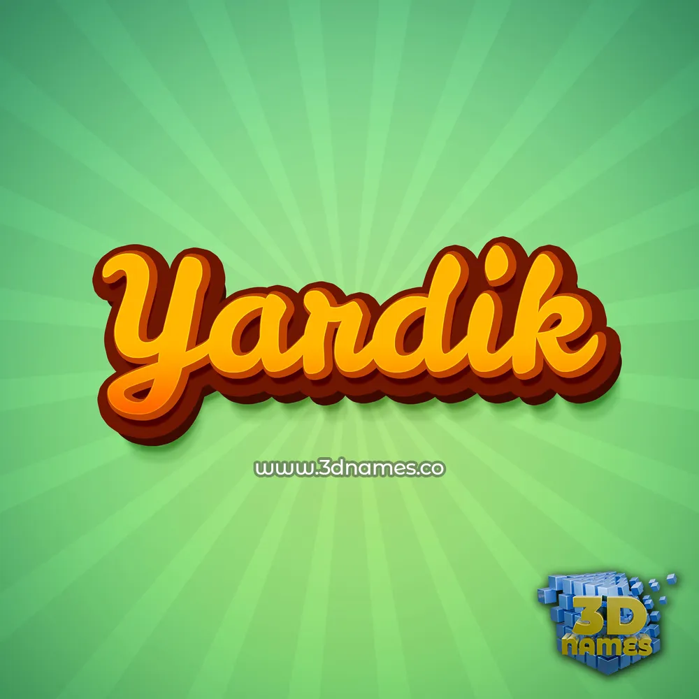 yardik in Green Rays style - 3D name wallpaper