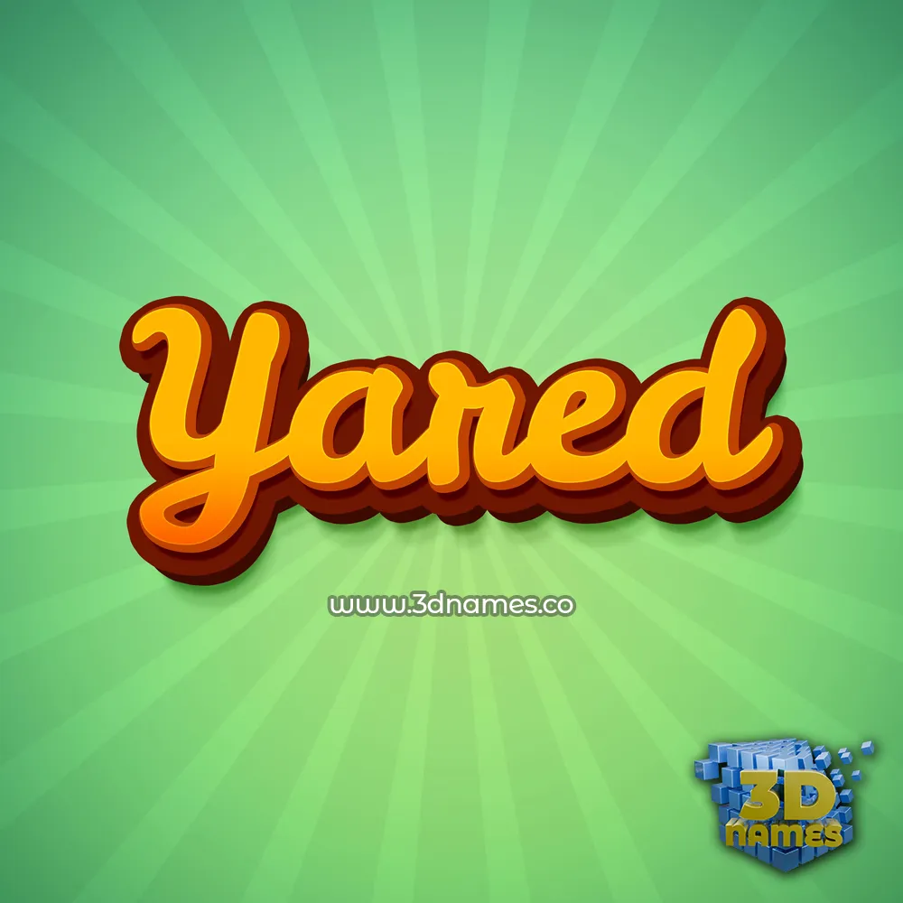 yared in Green Rays style - 3D name wallpaper