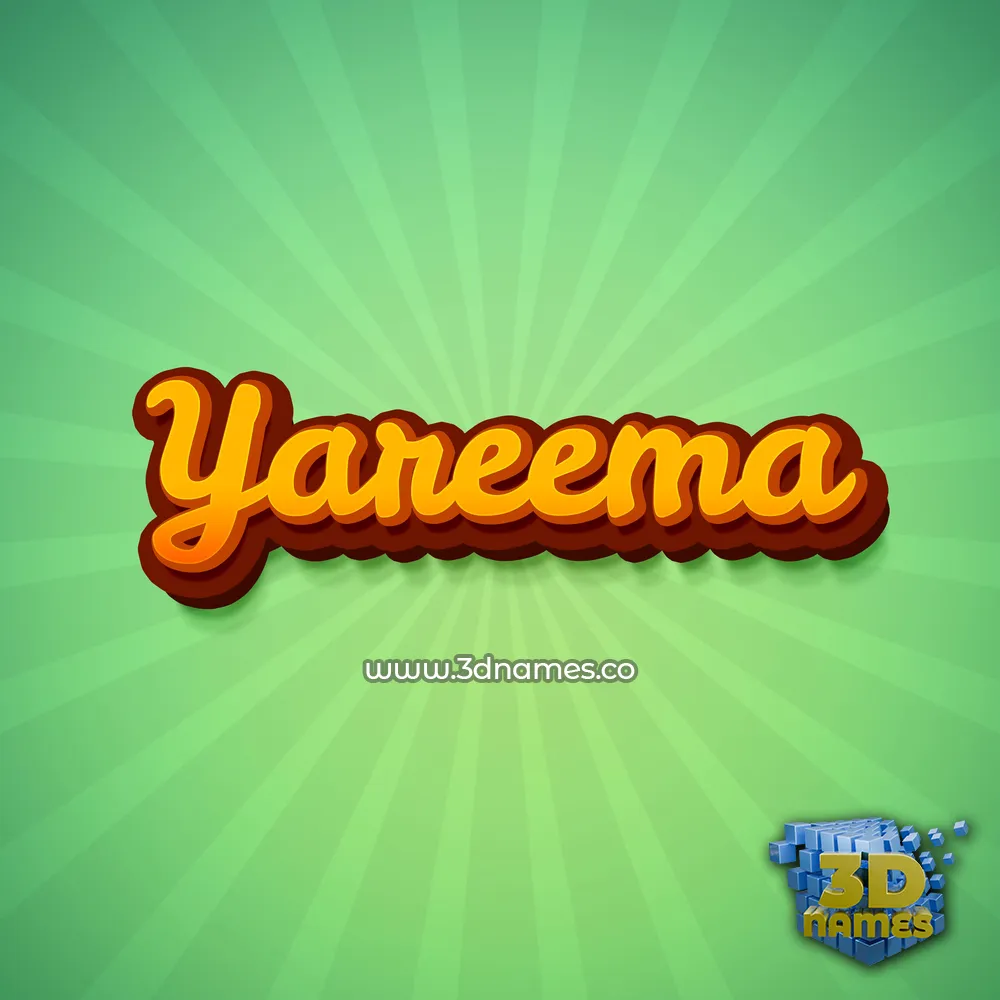 yareema in Green Rays style - 3D name wallpaper