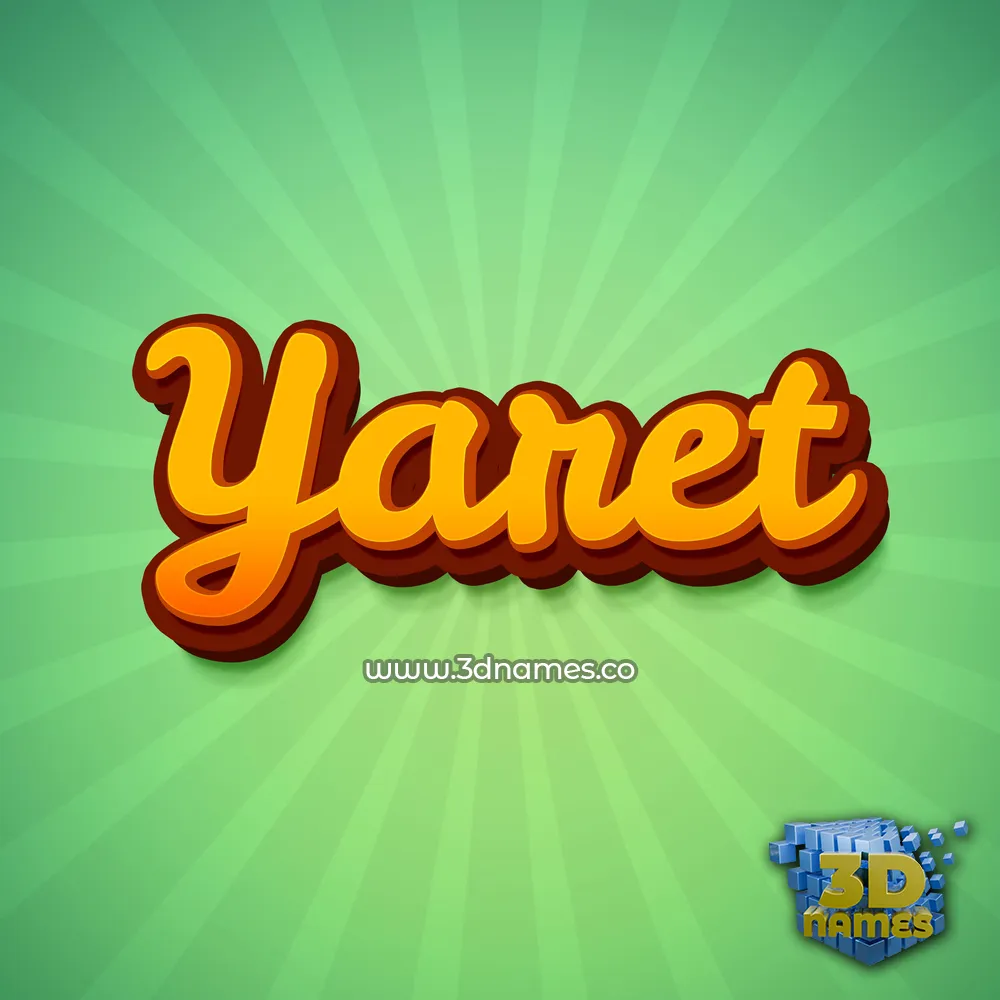 yaret in Green Rays style - 3D name wallpaper