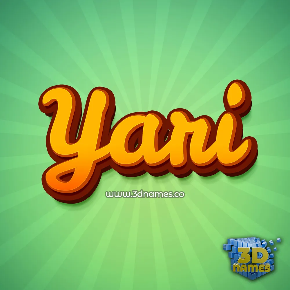 yari in Green Rays style - 3D name wallpaper