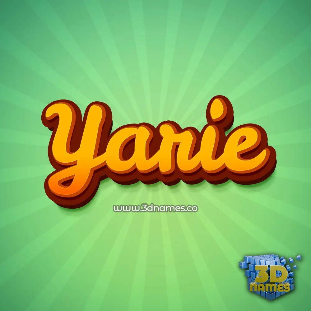 yarie in Green Rays style - 3D name wallpaper