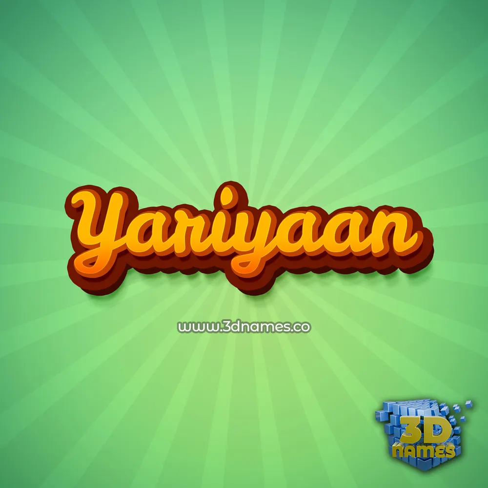 yariyaan in Green Rays style - 3D name wallpaper