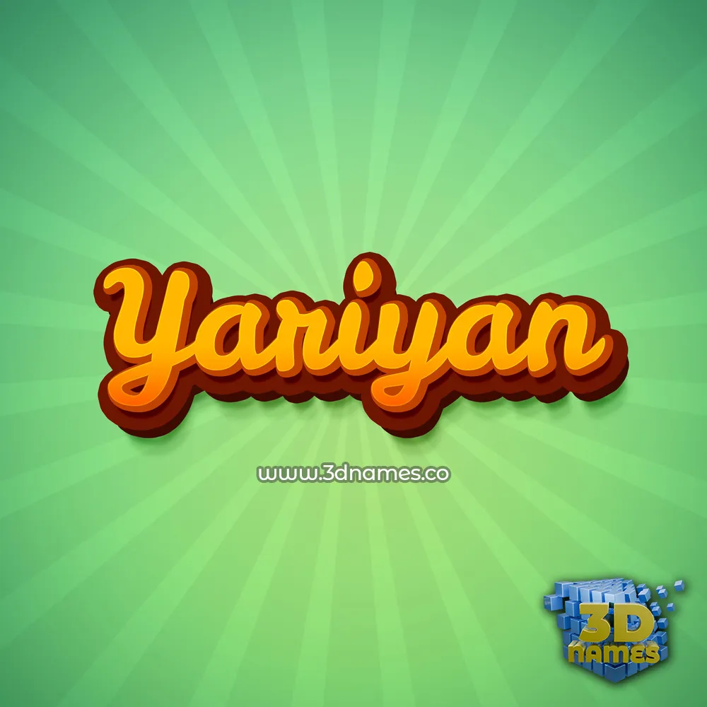 yariyan in Green Rays style - 3D name wallpaper