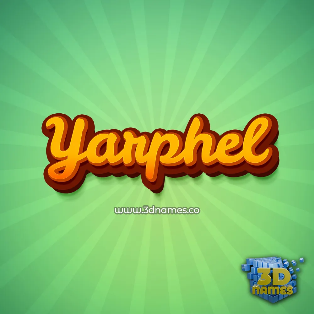 yarphel in Green Rays style - 3D name wallpaper
