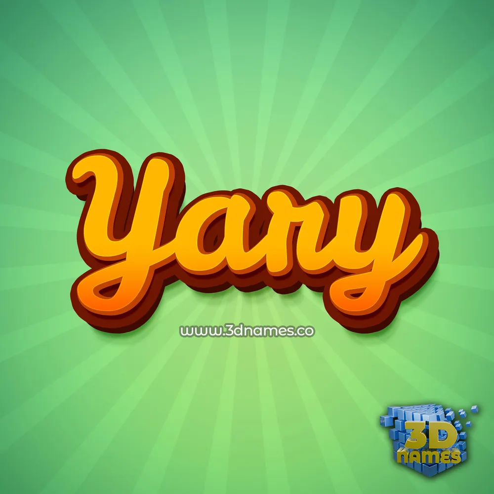 yary in Green Rays style - 3D name wallpaper
