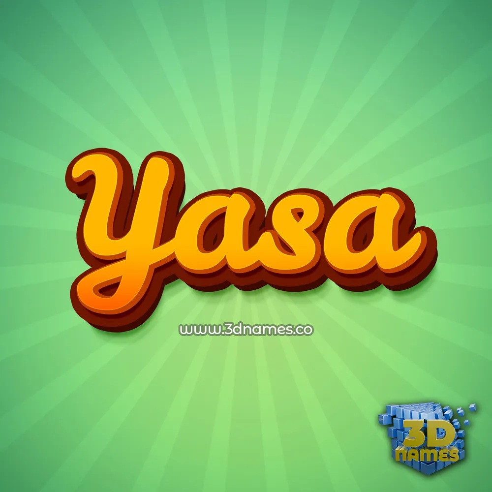 yasa in Green Rays style - 3D name wallpaper