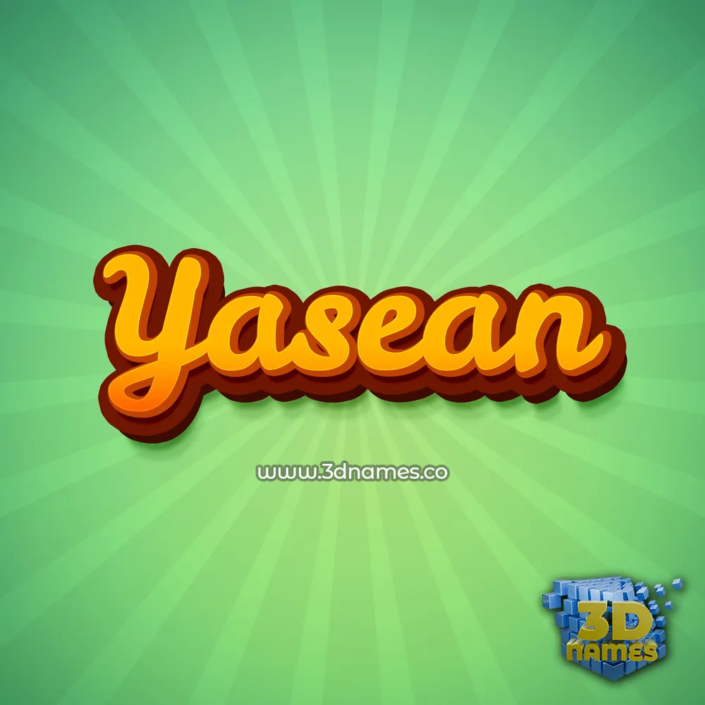 yasean in Green Rays style - 3D name wallpaper