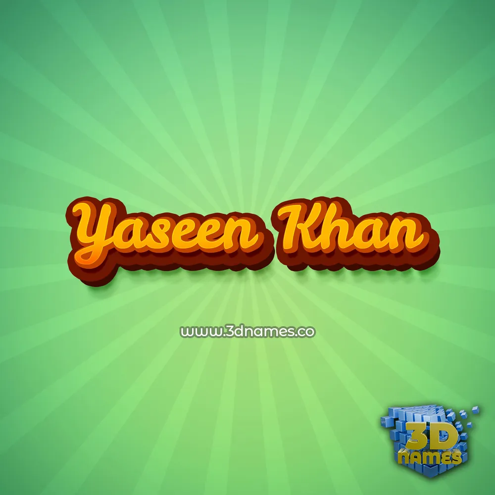 yaseen khan in Green Rays style - 3D name wallpaper