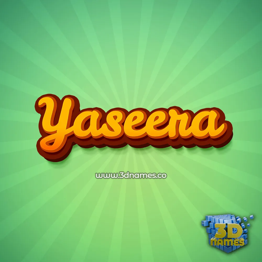 yaseera in Green Rays style - 3D name wallpaper