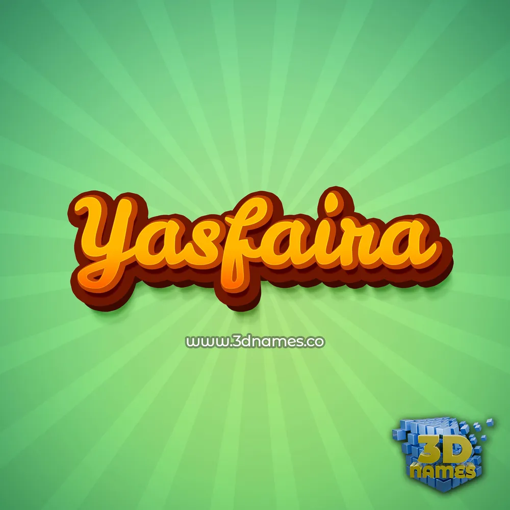 yasfaira in Green Rays style - 3D name wallpaper