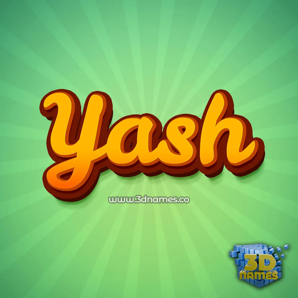 yash in Green Rays style - 3D name wallpaper