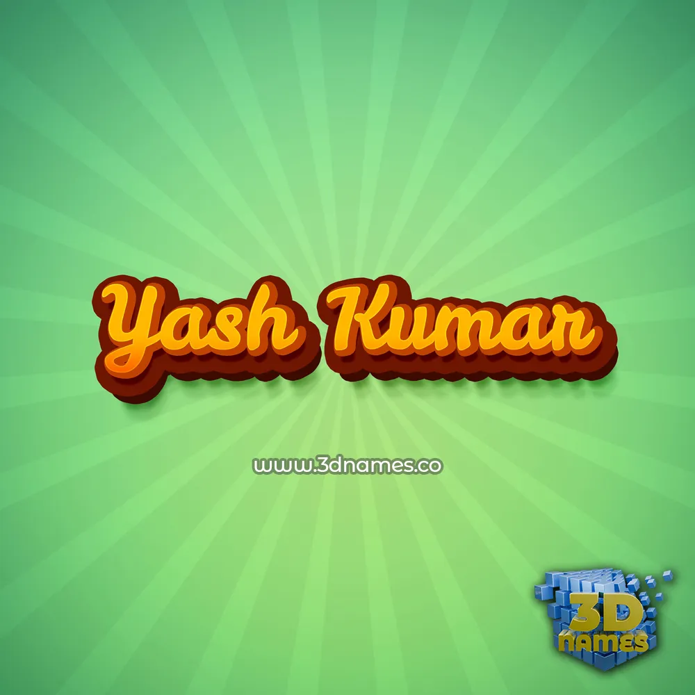 yash kumar in Green Rays style - 3D name wallpaper