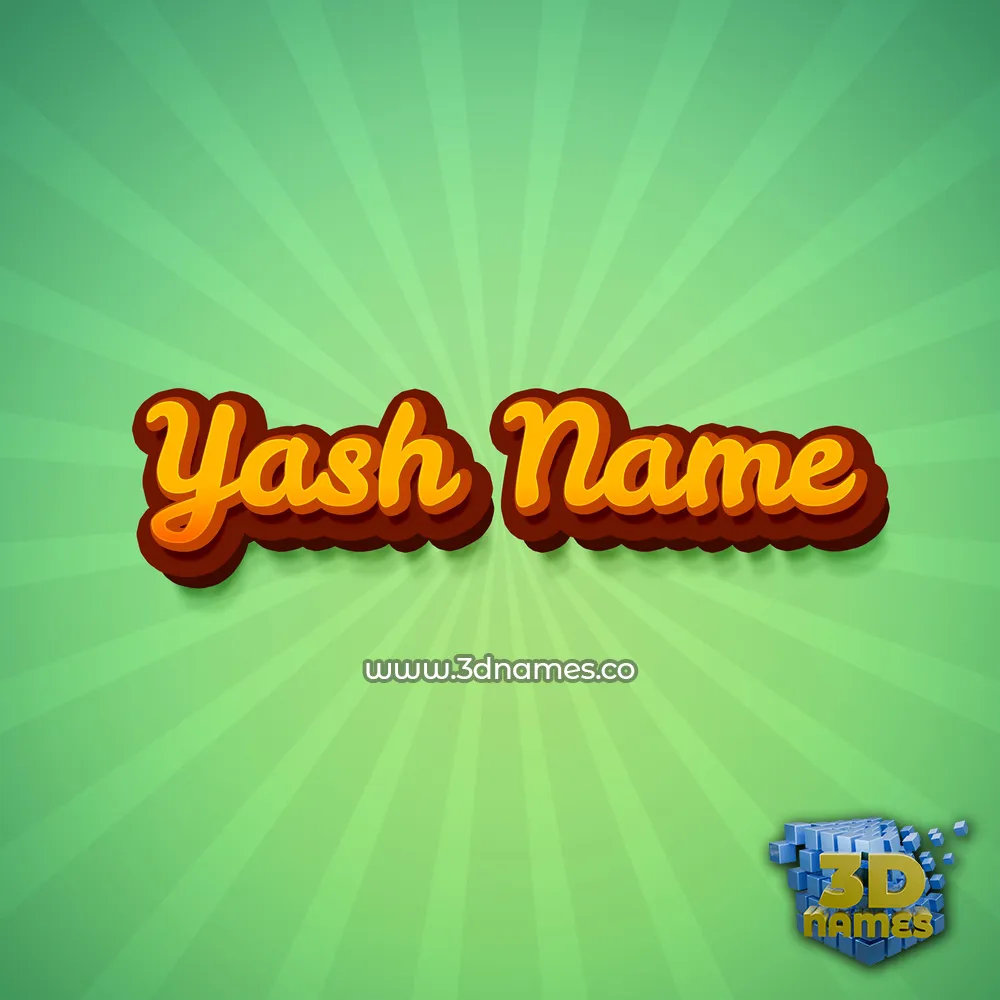 yash name in Green Rays style - 3D name wallpaper