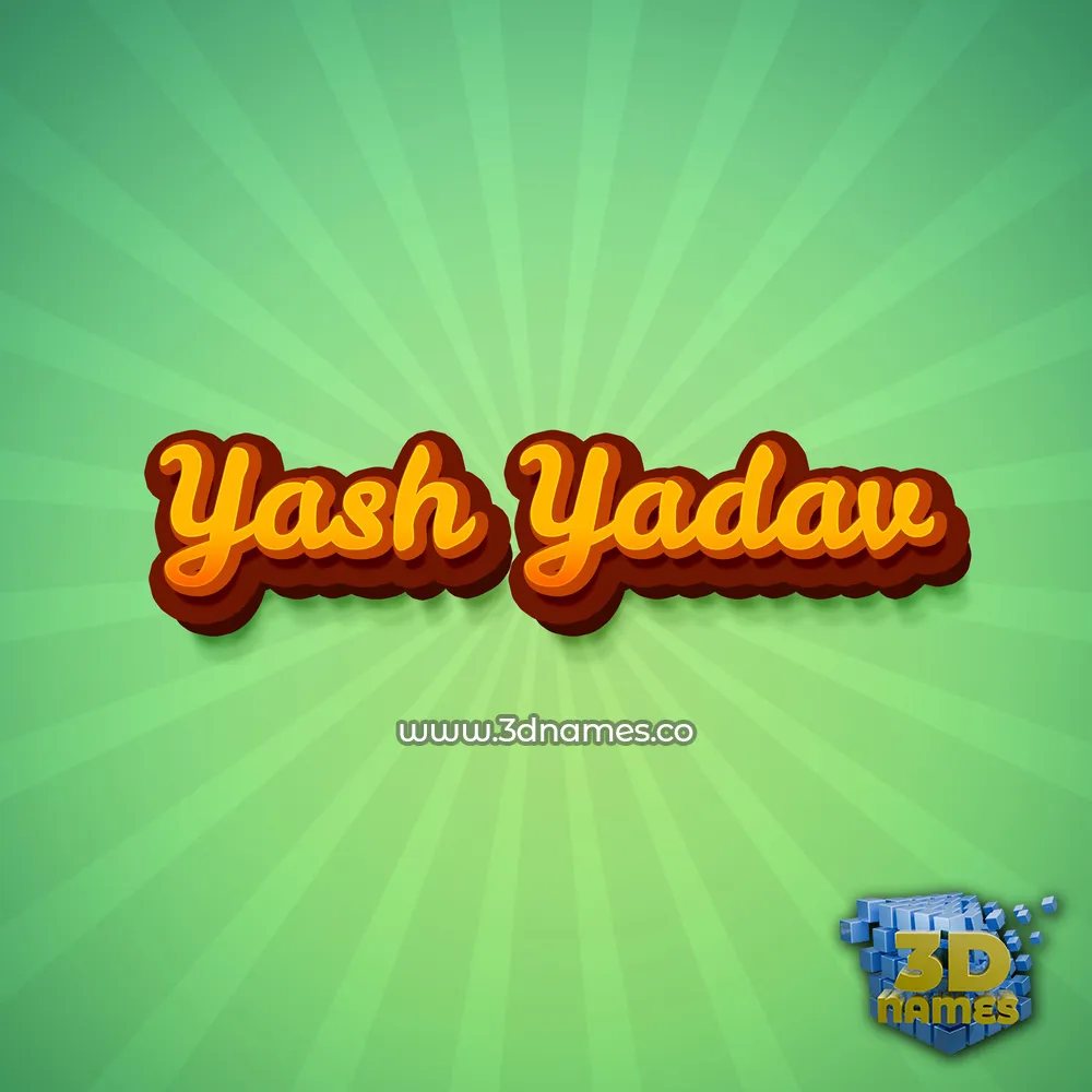yash yadav in Green Rays style - 3D name wallpaper