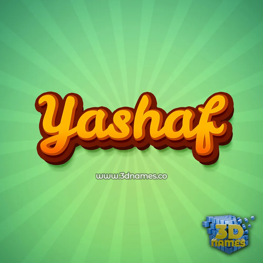 yashaf in Green Rays style - 3D name wallpaper
