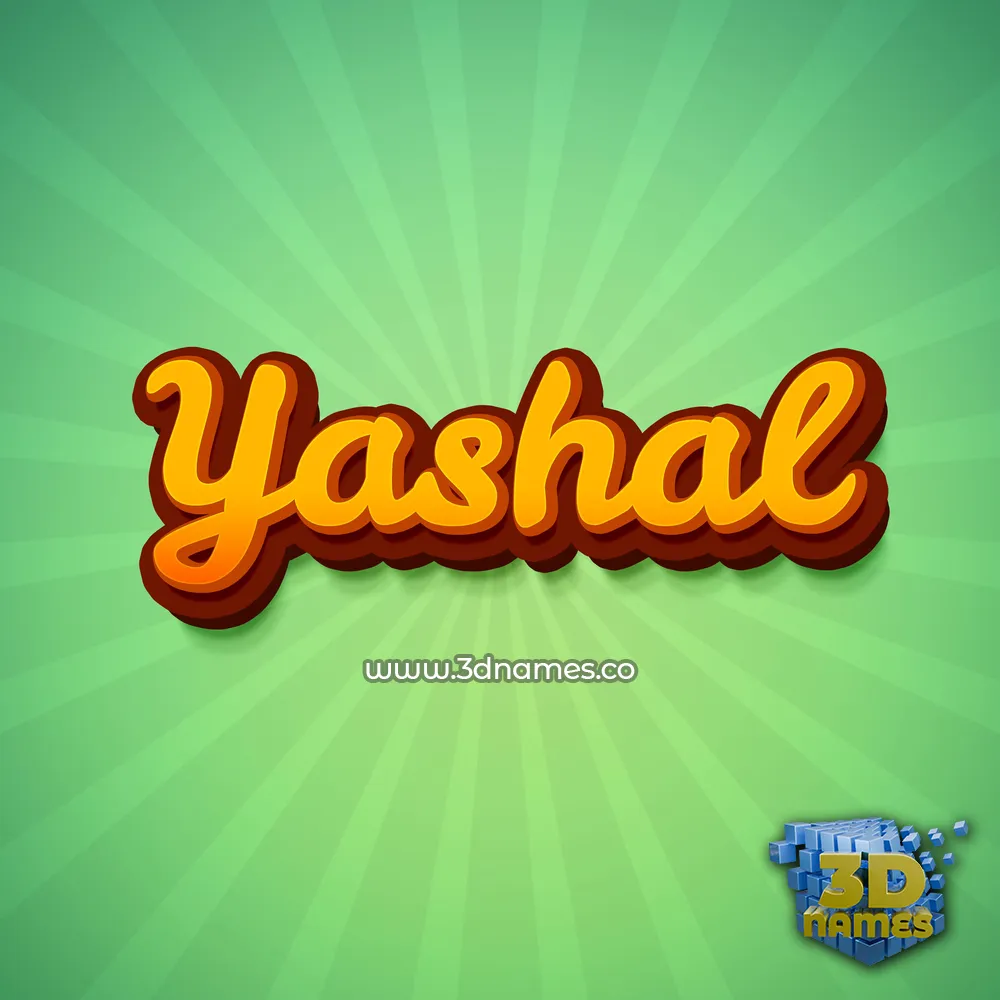 yashal in Green Rays style - 3D name wallpaper