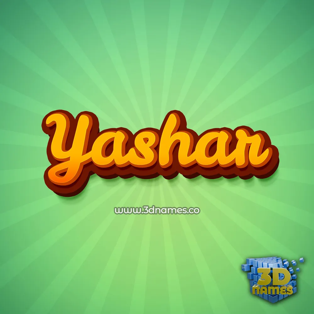 yashar in Green Rays style - 3D name wallpaper