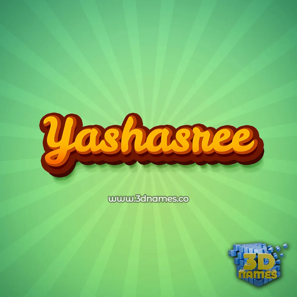 yashasree in Green Rays style - 3D name wallpaper