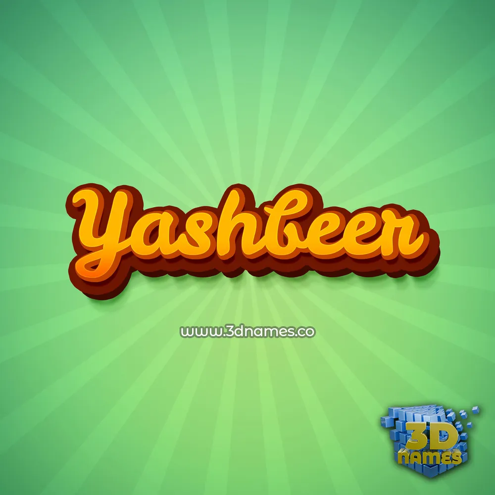 yashbeer in Green Rays style - 3D name wallpaper