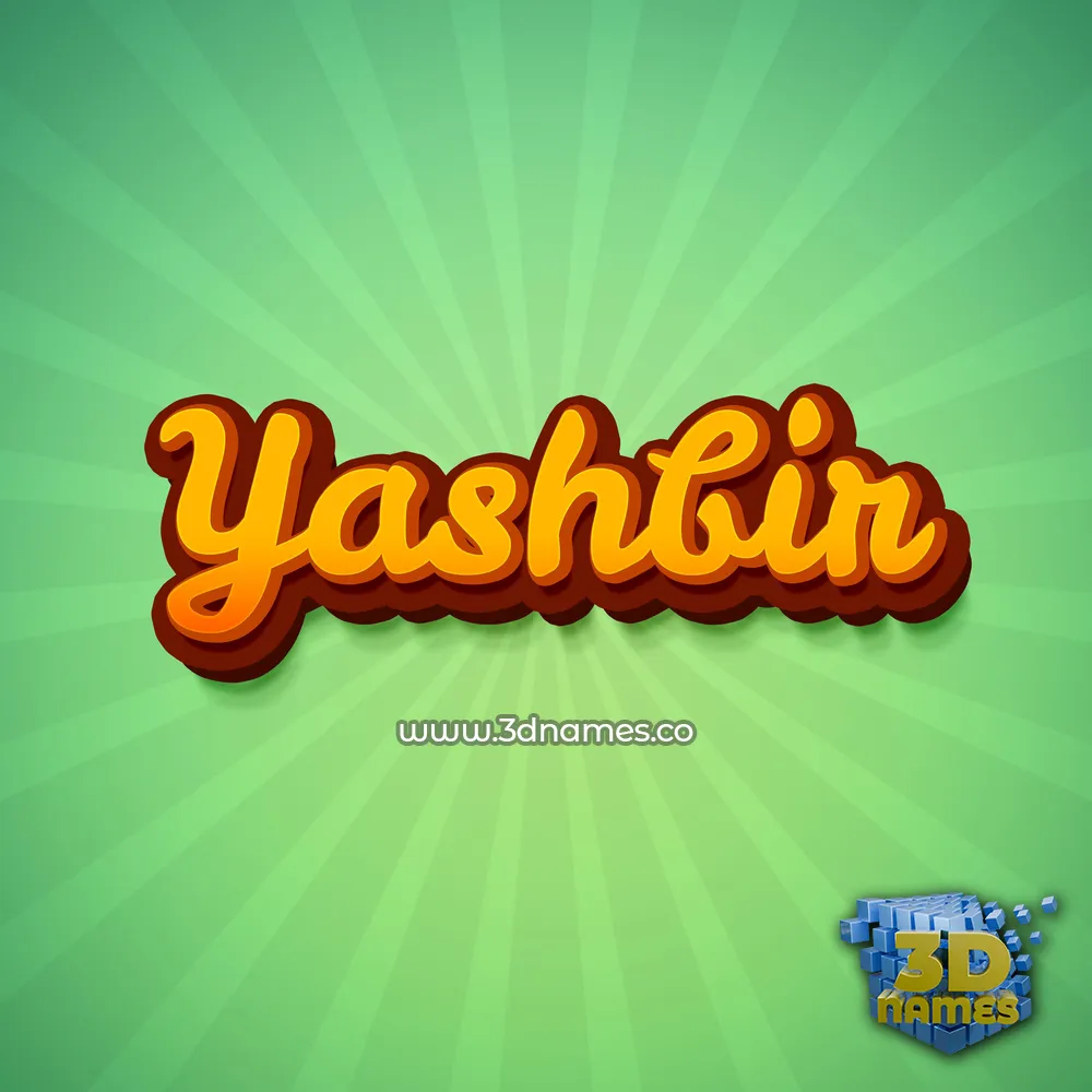 yashbir in Green Rays style - 3D name wallpaper