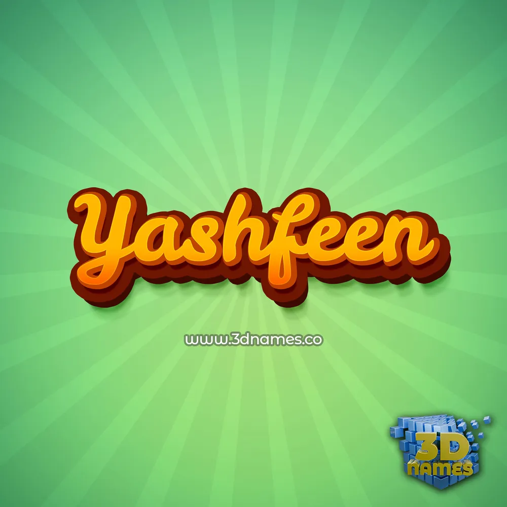 yashfeen in Green Rays style - 3D name wallpaper