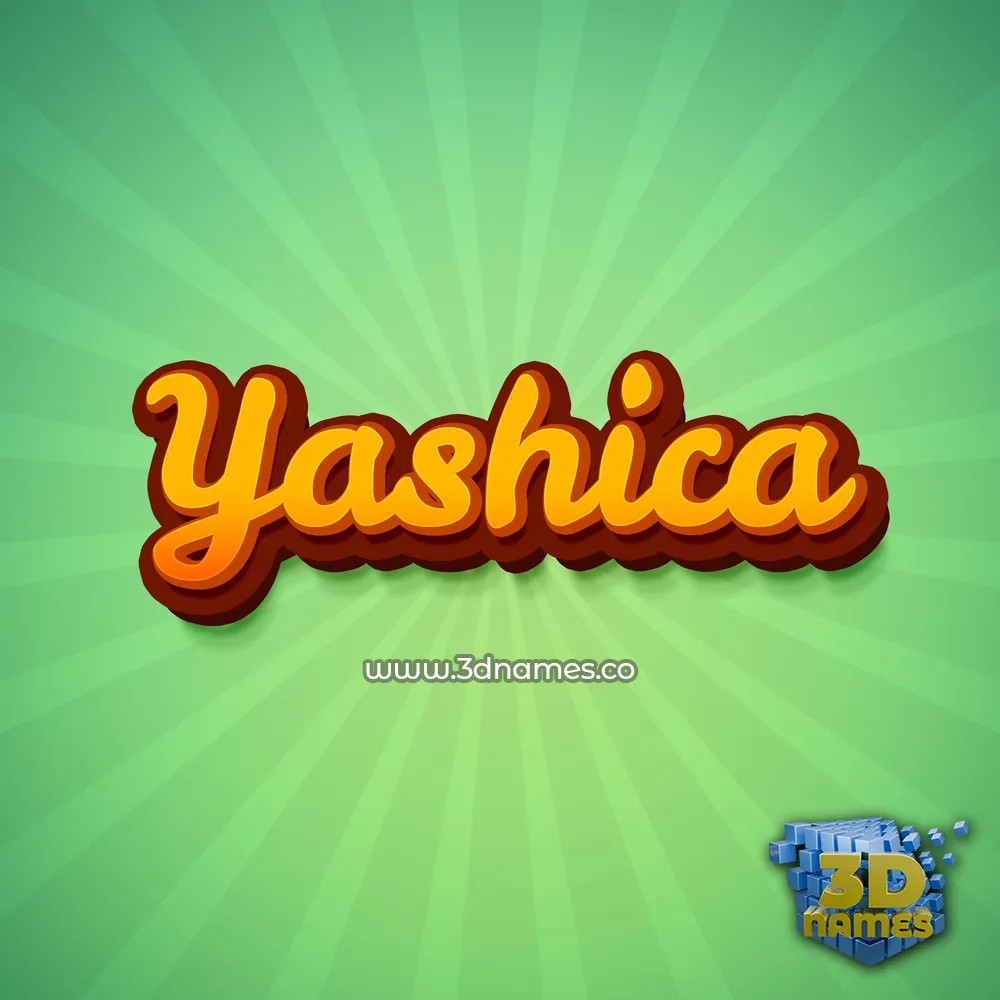 yashica in Green Rays style - 3D name wallpaper