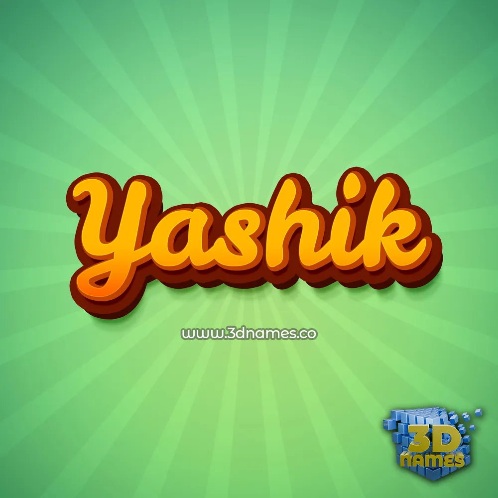 yashik in Green Rays style - 3D name wallpaper