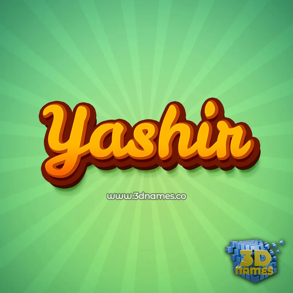 yashir in Green Rays style - 3D name wallpaper