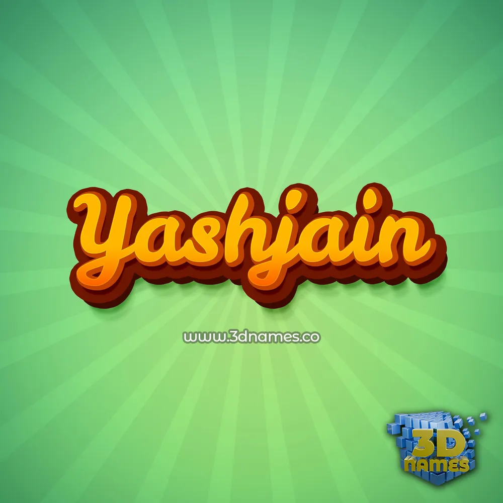 yashjain in Green Rays style - 3D name wallpaper