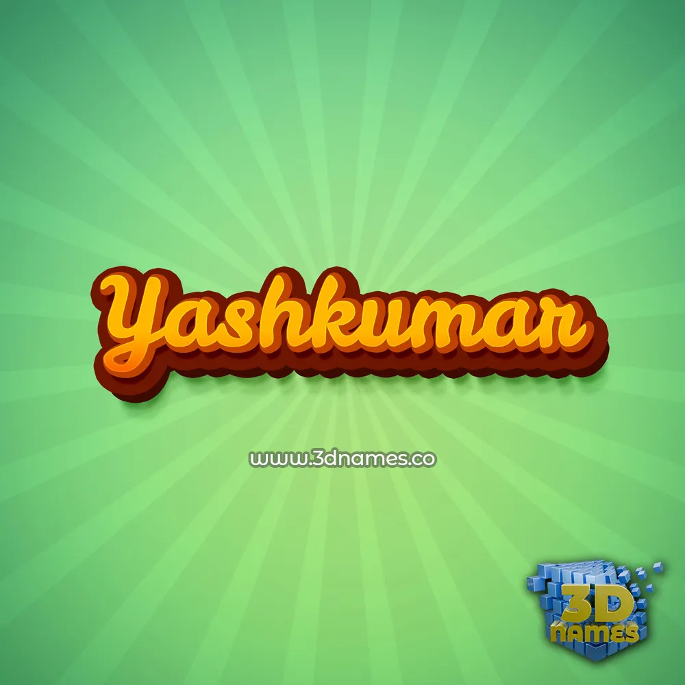 yashkumar in Green Rays style - 3D name wallpaper
