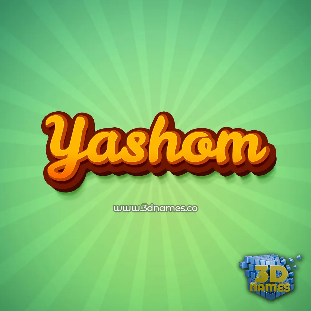 yashom in Green Rays style - 3D name wallpaper