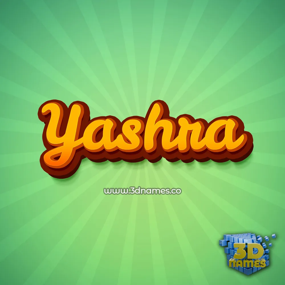 yashra in Green Rays style - 3D name wallpaper