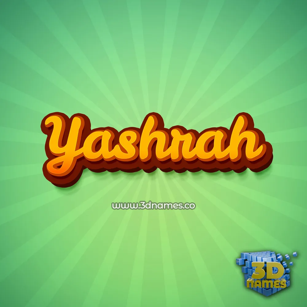 yashrah in Green Rays style - 3D name wallpaper