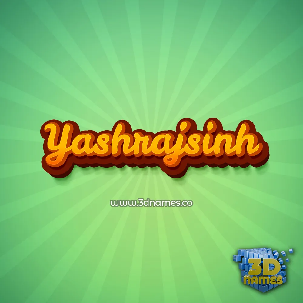 yashrajsinh in Green Rays style - 3D name wallpaper