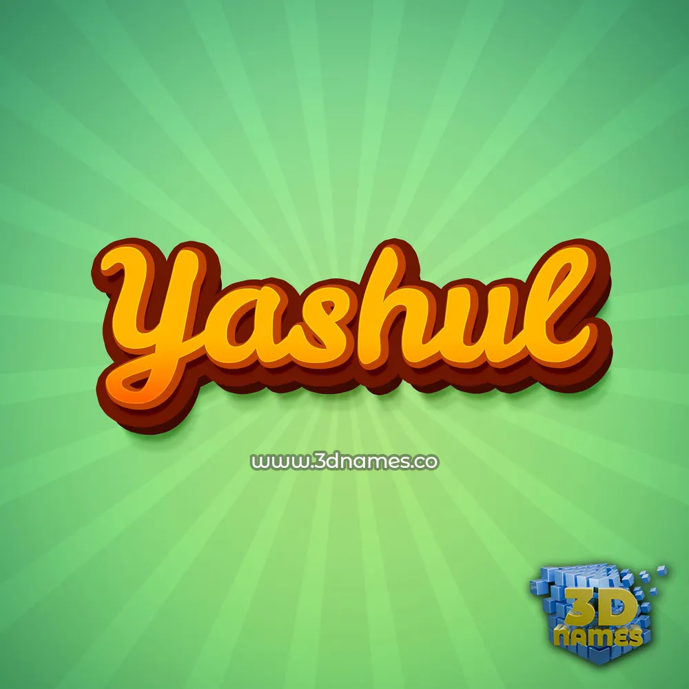yashul in Green Rays style - 3D name wallpaper